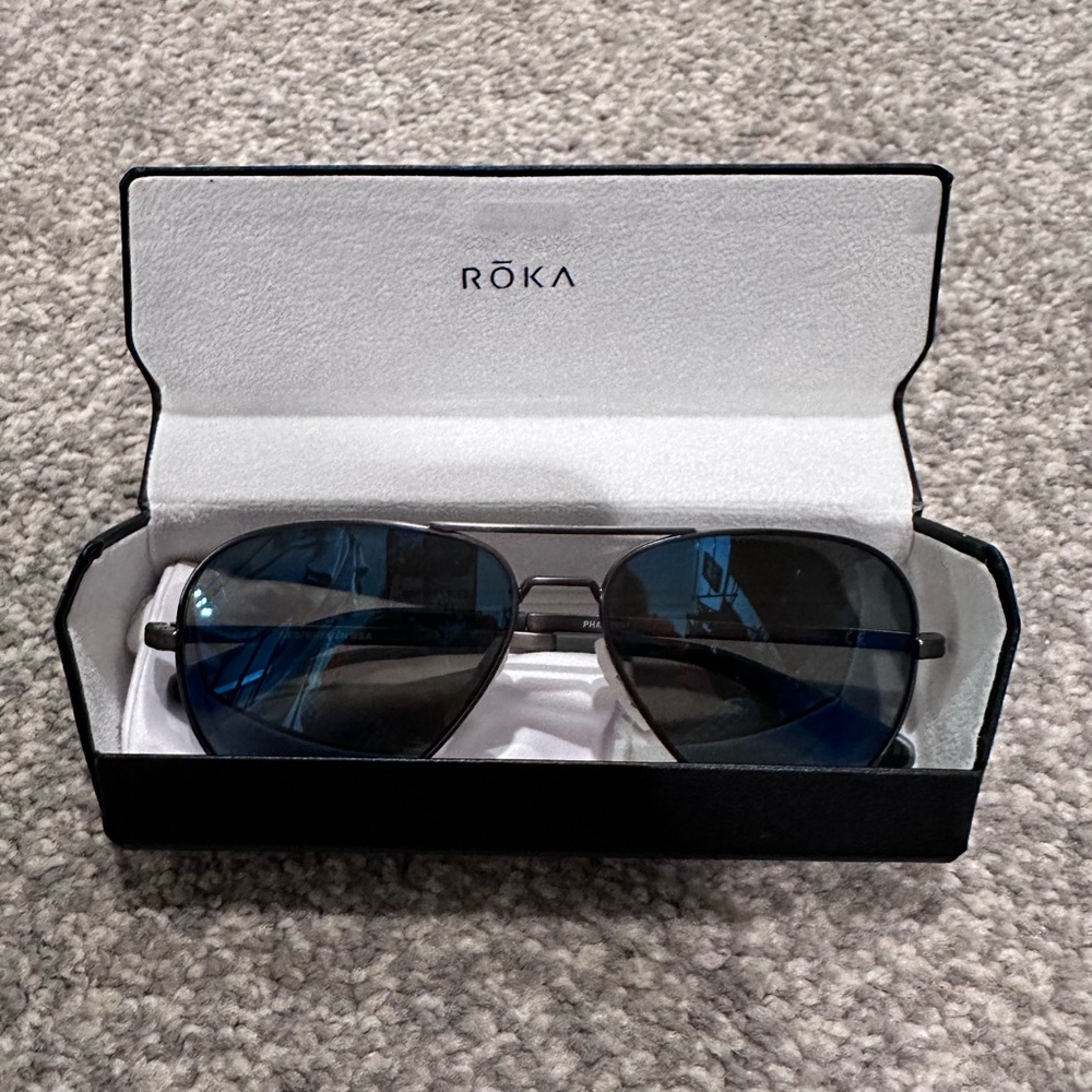 Roka Phantom Black/Blue Aviator Sunglasses - final sale - never worn